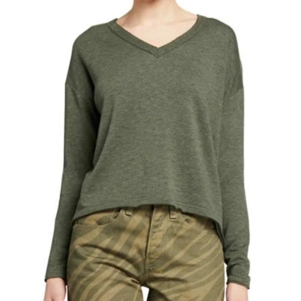 RAG & BONE Surplus Army Green V Neck Pullover Sweater